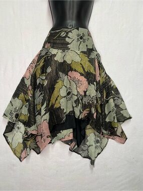 Y2K Boston Proper  Floral Handkerchief Skirt Boho Fairycore NwT 6 Whimsigoth